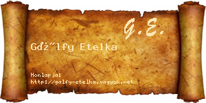 Gálfy Etelka névjegykártya